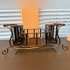 Black and Gold Metal Buffet Caddy